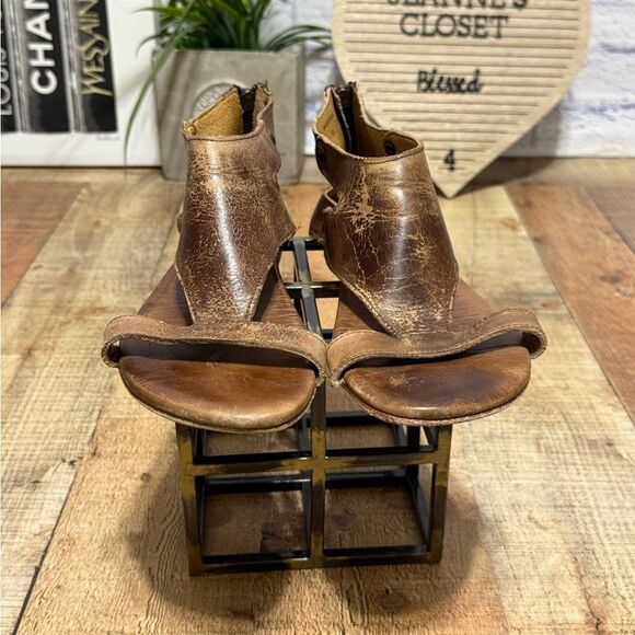 Bed Stu Soto tan rustic Brown Leather Sandals 10 - Picture 4 of 11